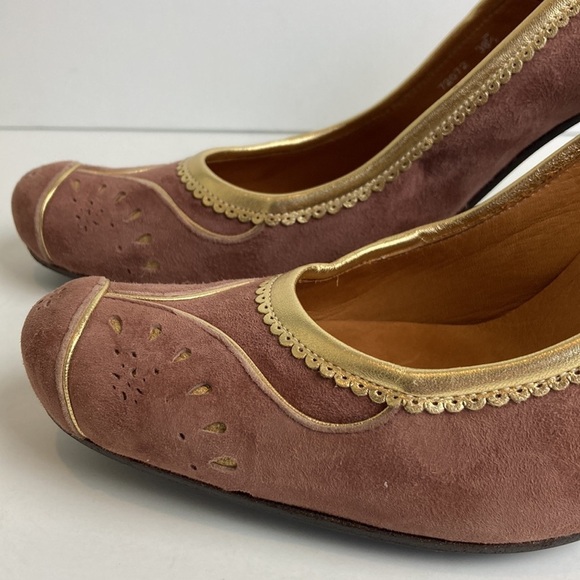 Chie Mihara Suede Pumps Heels Cut-out Detail 38 1/2 Bollywood Pin-up Retro Party - Picture 5 of 16